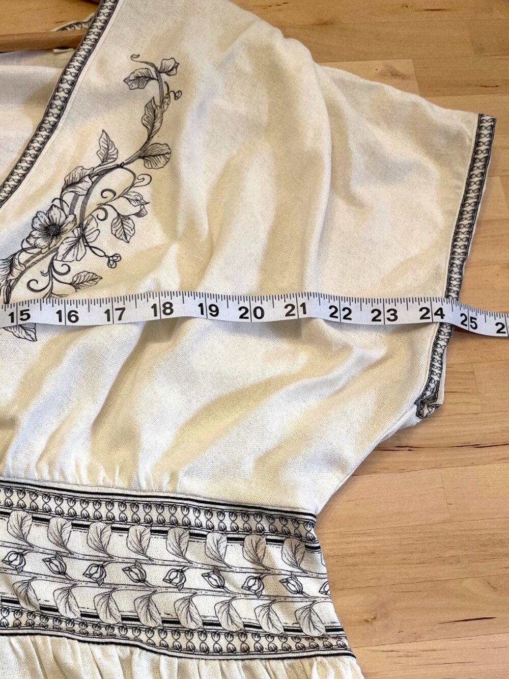 NWT Max Studio Maxi Dress Linen XL Botanical Boho Prairie Cottage Goddess Style - Picture 7 of 14